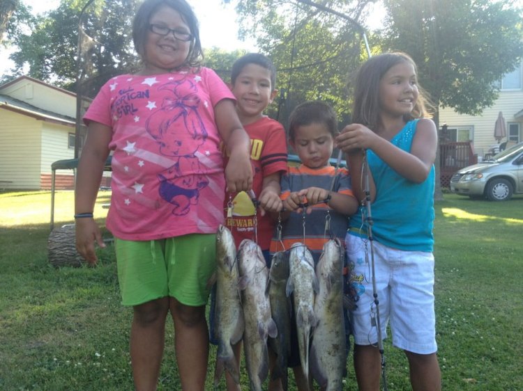 Jade and Anna with fish